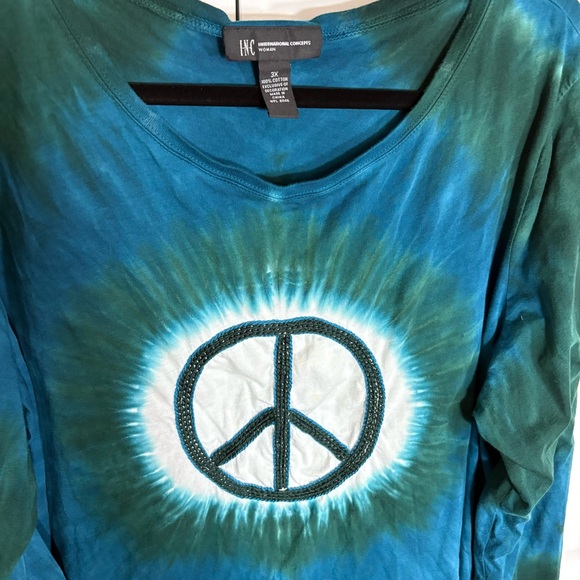 INC International Concepts Blue Graphic Long Sleeve Tee - Picture 7 of 12